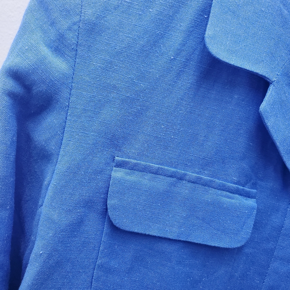 Vintage Crop Linen Blazer Jacket NWT Size 12P Button Up - Picture 8 of 11